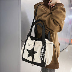 Oluolin College Style Star Printed Bag