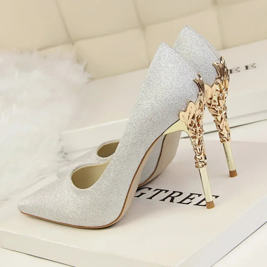 Sequin Stilettos Metal Decoration Pumps Shoes