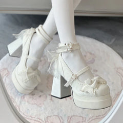 Platform High Heel Butterfly-knot Cross Strap Shoes