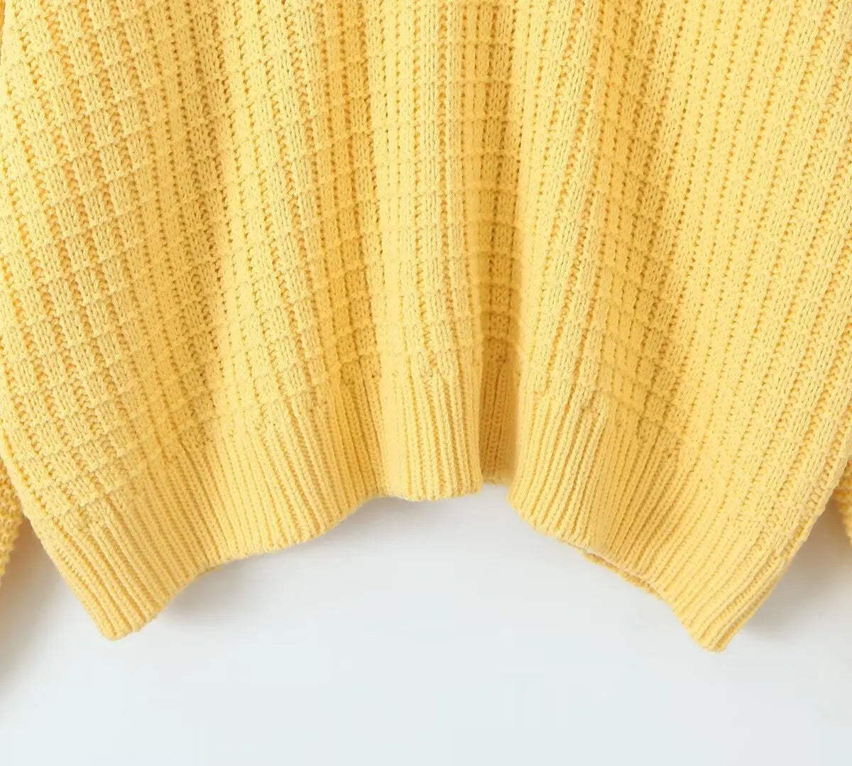 Yellow Loose Dropped Shoulder Sweater