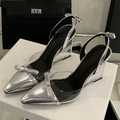 PVC Transparent Pumps Crystal Wedges Heels Shoes