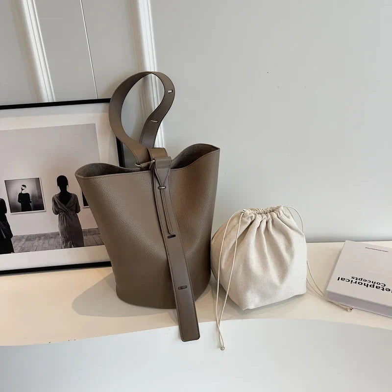 Retro Solid Color Leather Shoulder Bags
