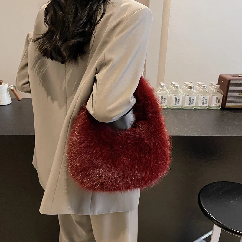 Cute Small Faux Fur Shoulder Bags