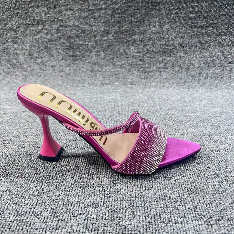 Rhinestone Pointed Toe Sandals