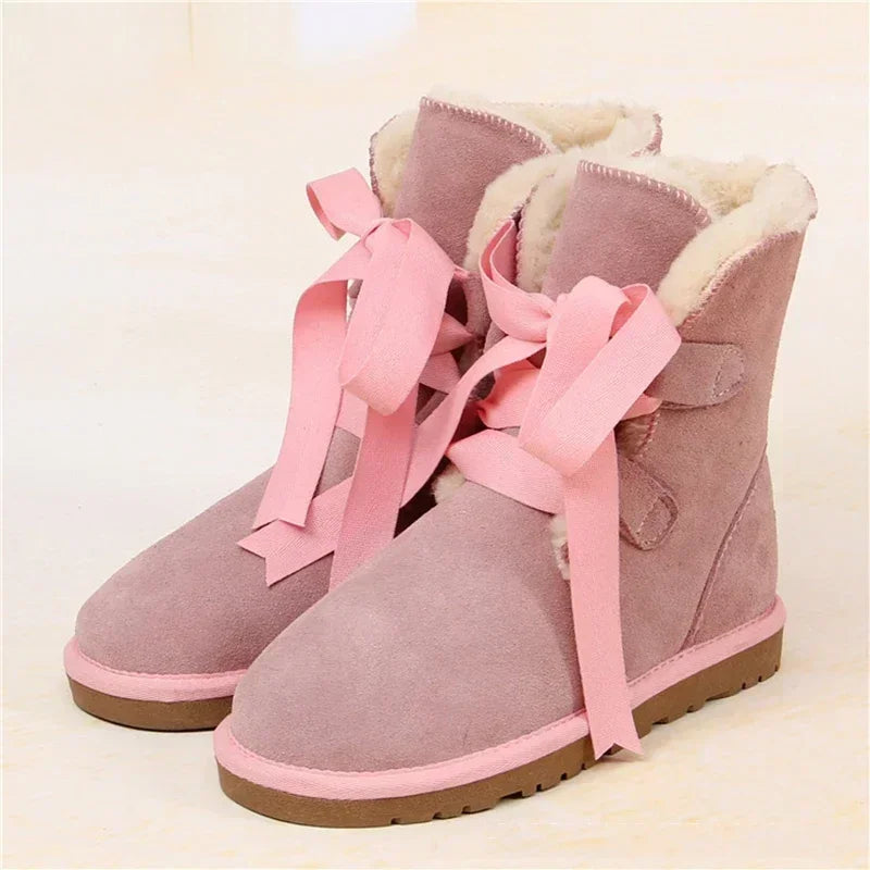 Plush Leather Non-slip Warm Winter Boots