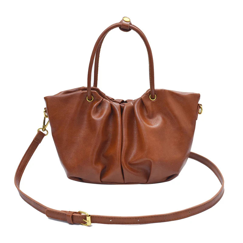 Pleated Short Handle Shoulder Bags
