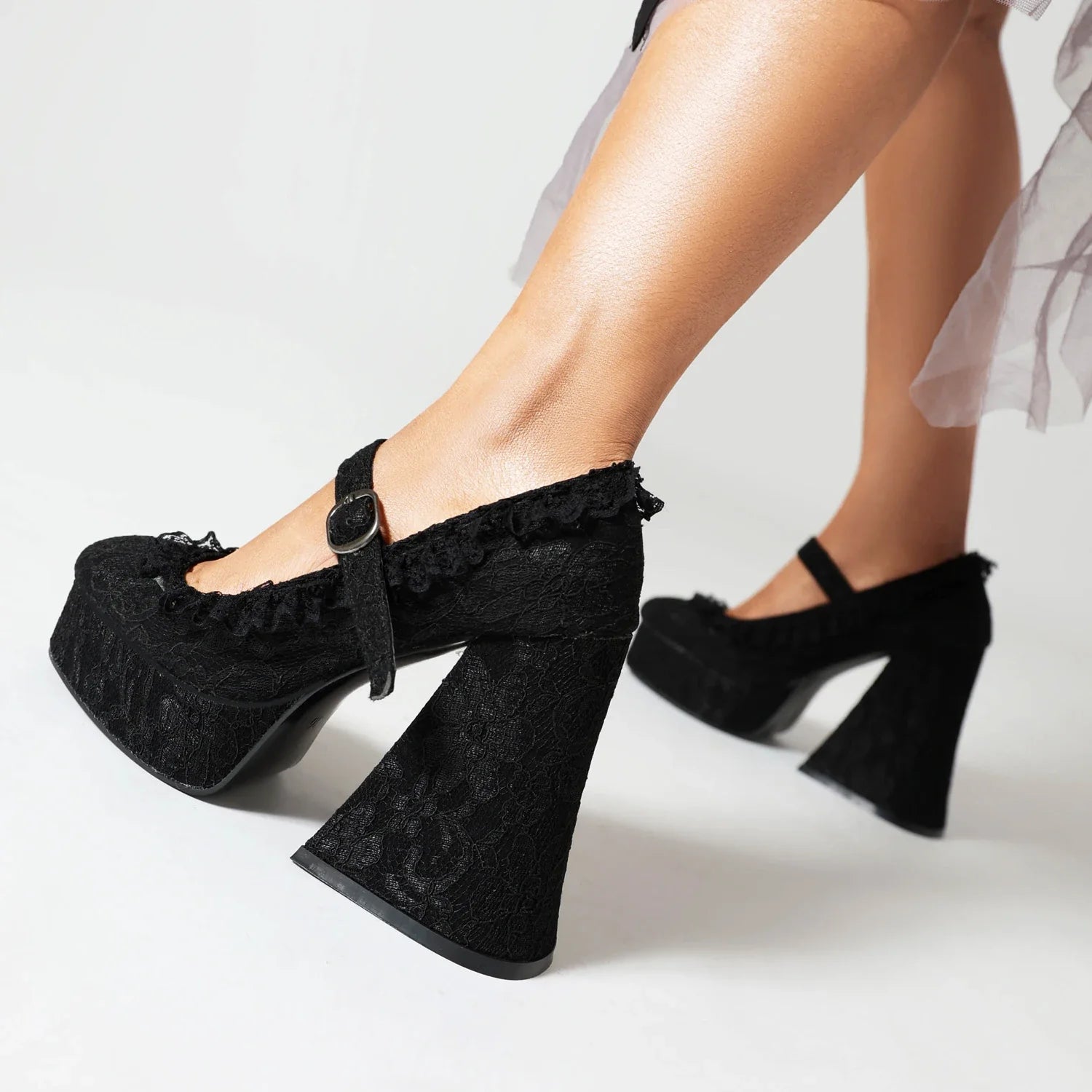 Pumps Super High Heeled Platform Lace Up Shoes