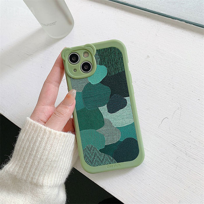 Sage Green Patchwork iPhone Case