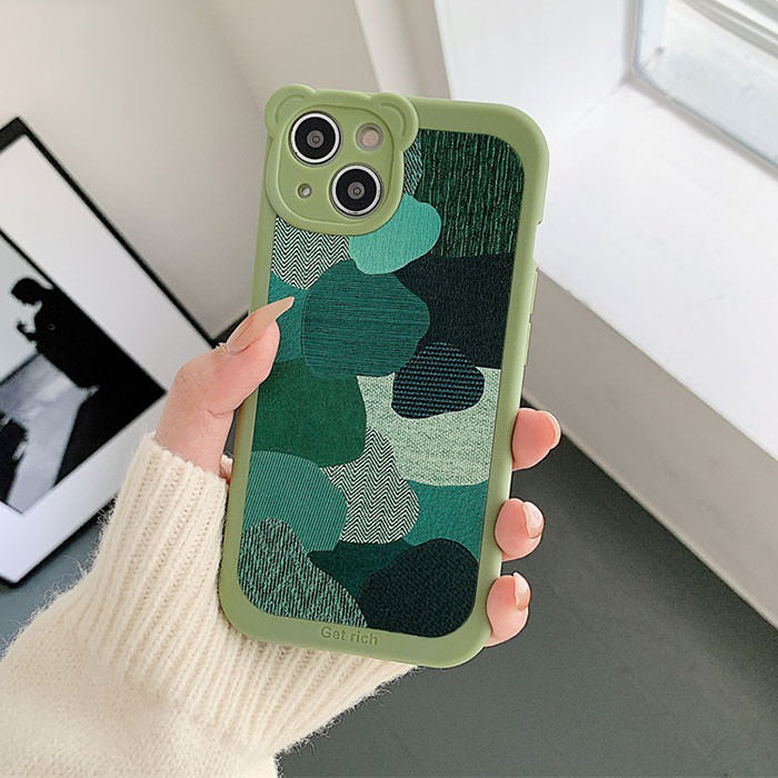 Sage Green Patchwork iPhone Case