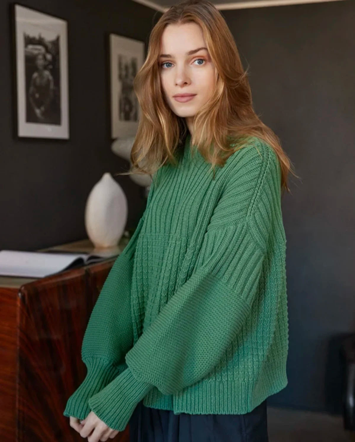 Yellow Loose Dropped Shoulder Sweater