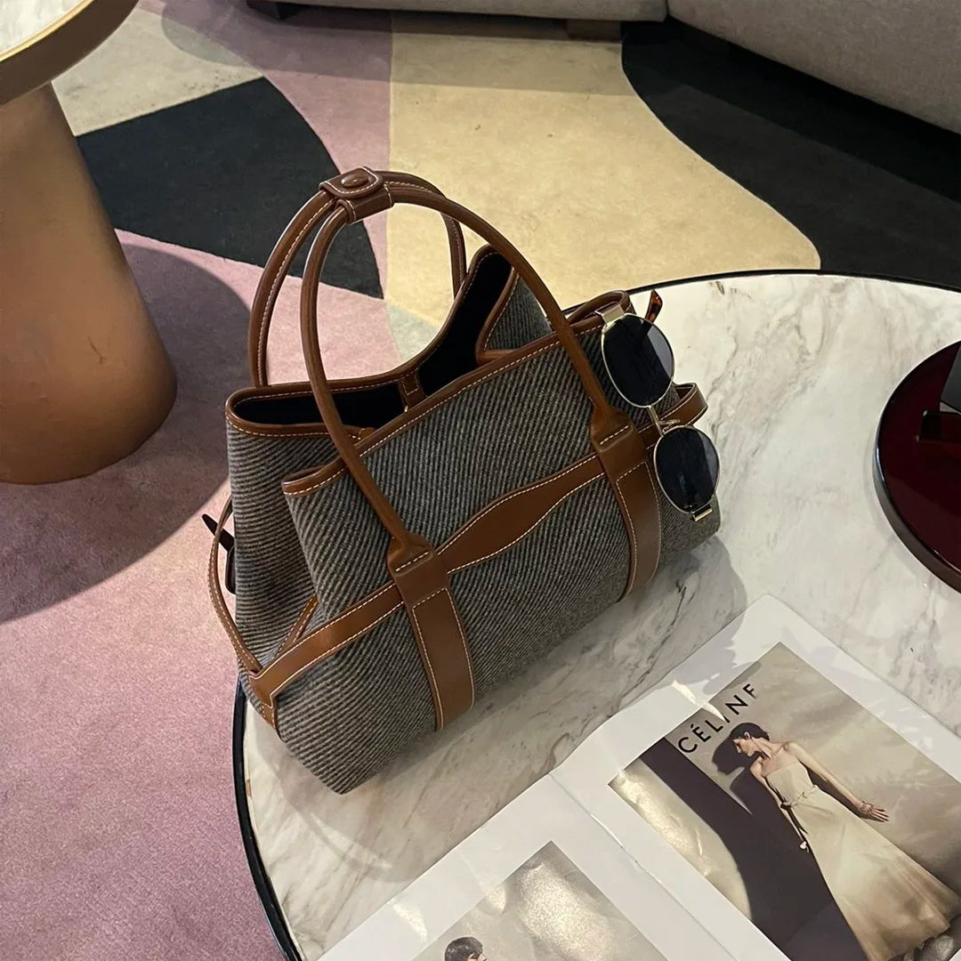 Large Capacity Crossbody Solid Top-Handle Bag