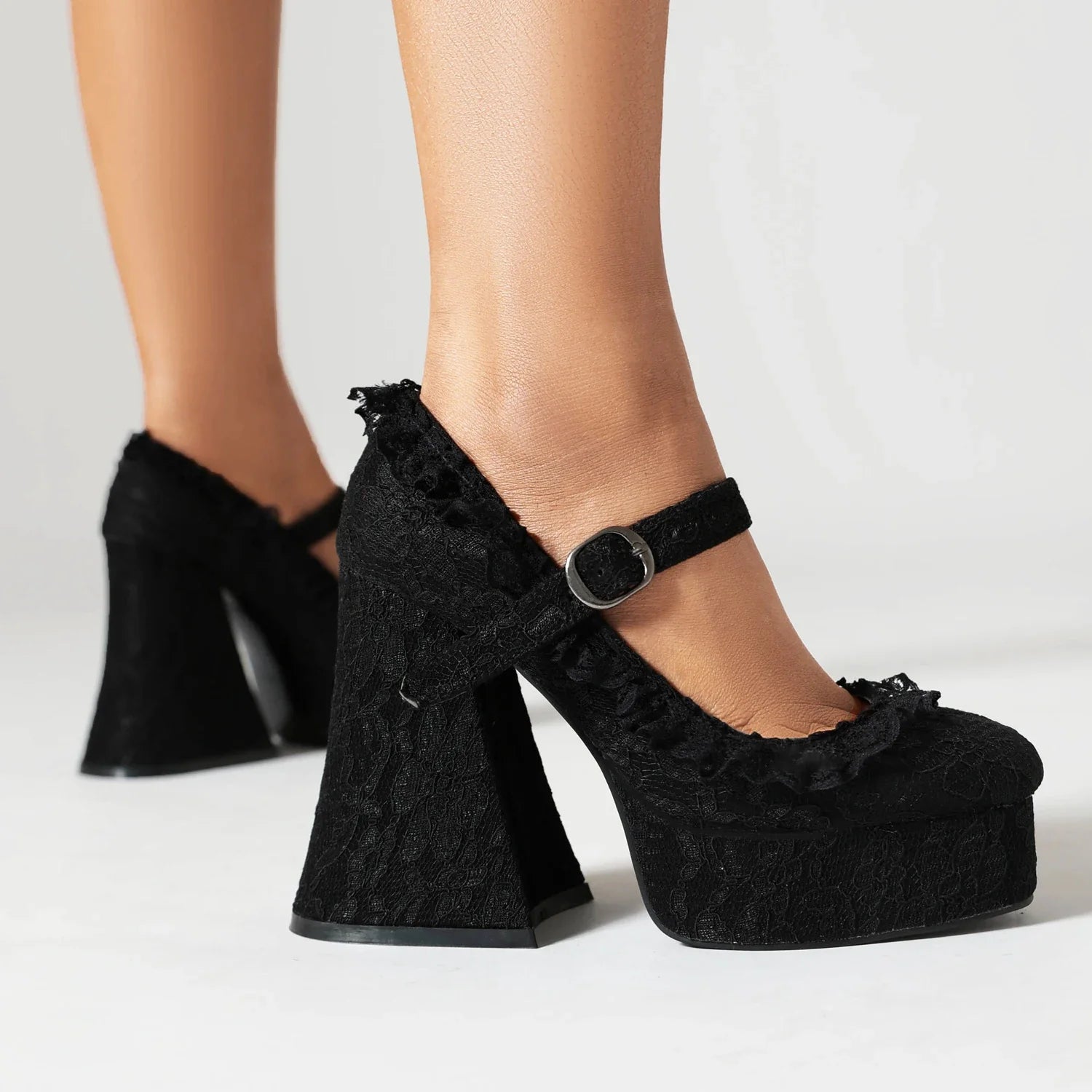 Pumps Super High Heeled Platform Lace Up Shoes