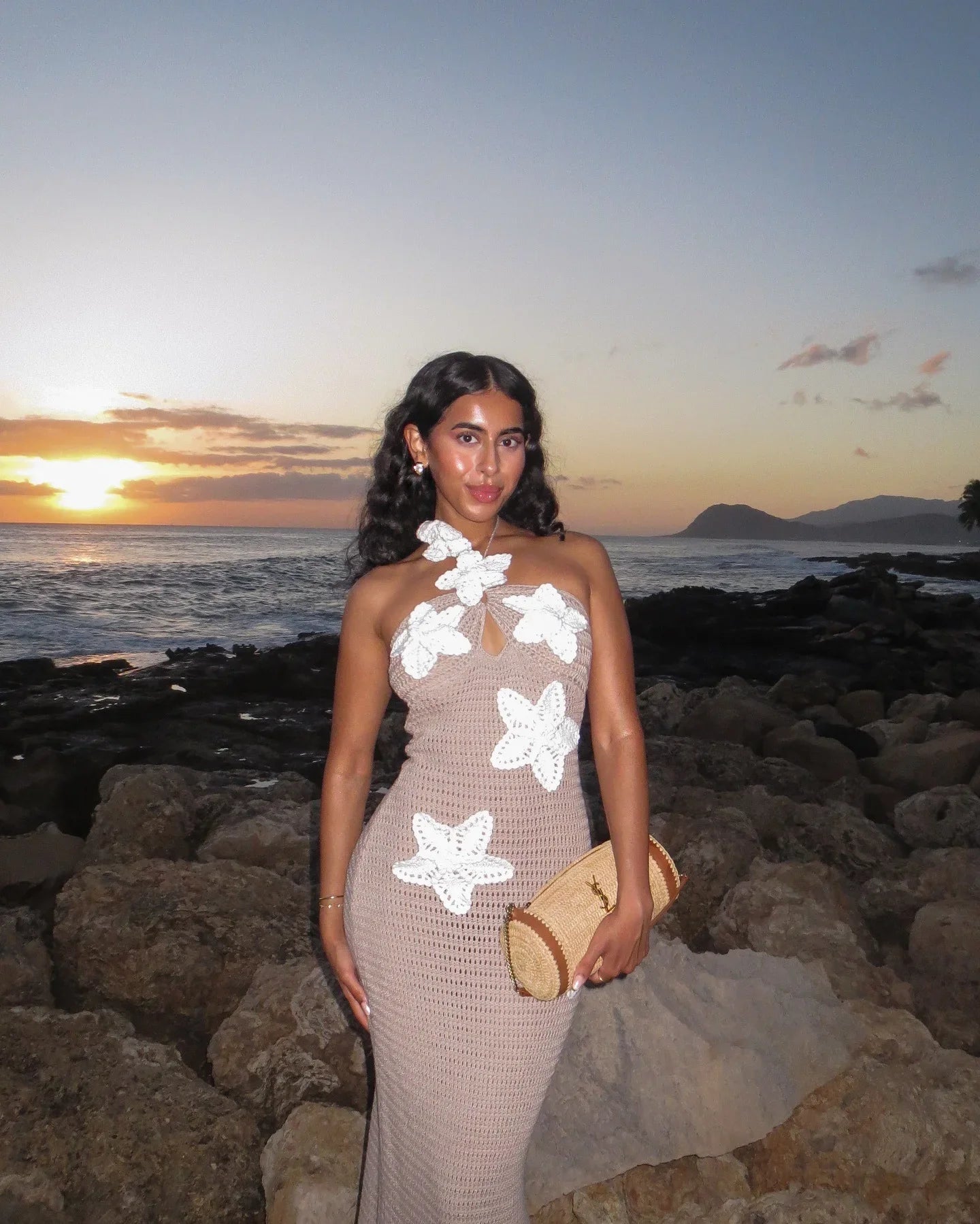 Floral Halter Maxi Dress Summer Splice Backless Design