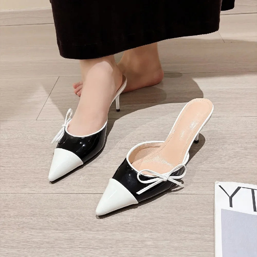 Butterfly-knot Pointed Toe Thin-Heeled Shoes