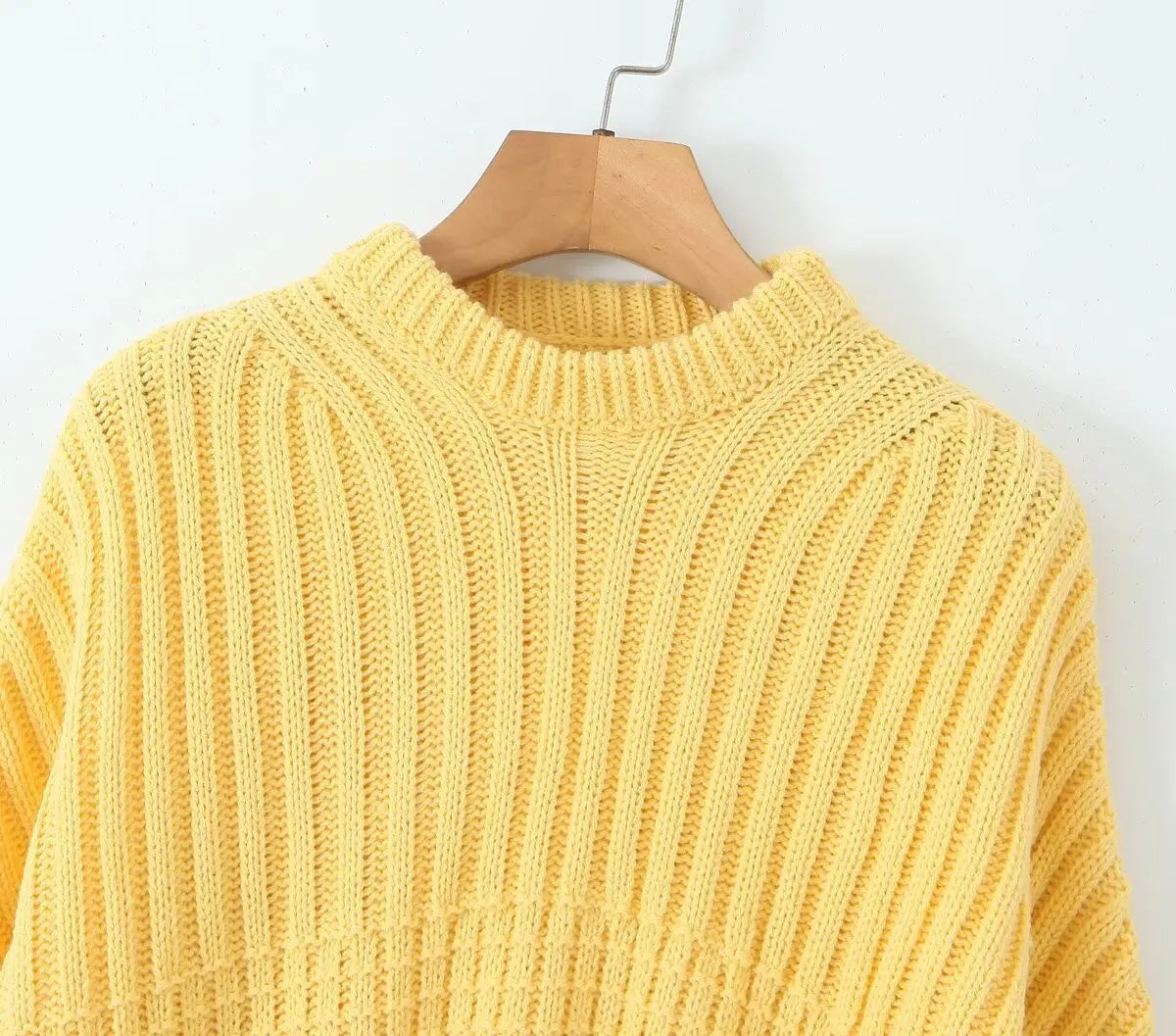 Yellow Loose Dropped Shoulder Sweater