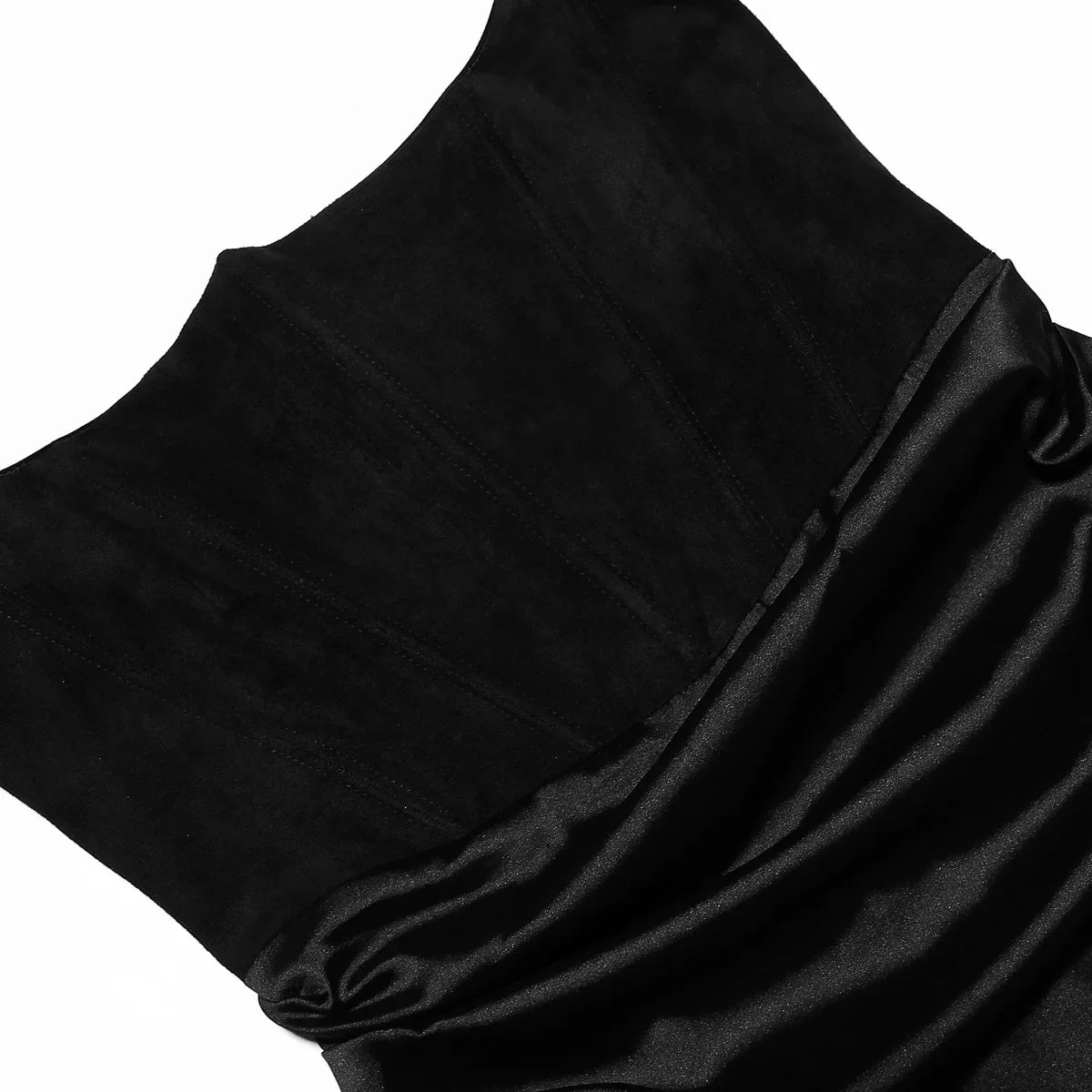 Strapless Velvet Solid Midi Dress