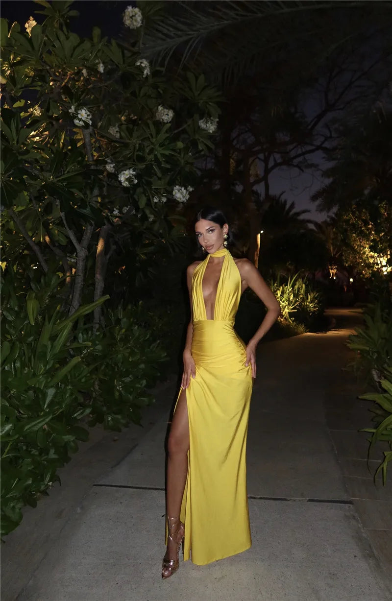 Halter Neck Maxi Dress