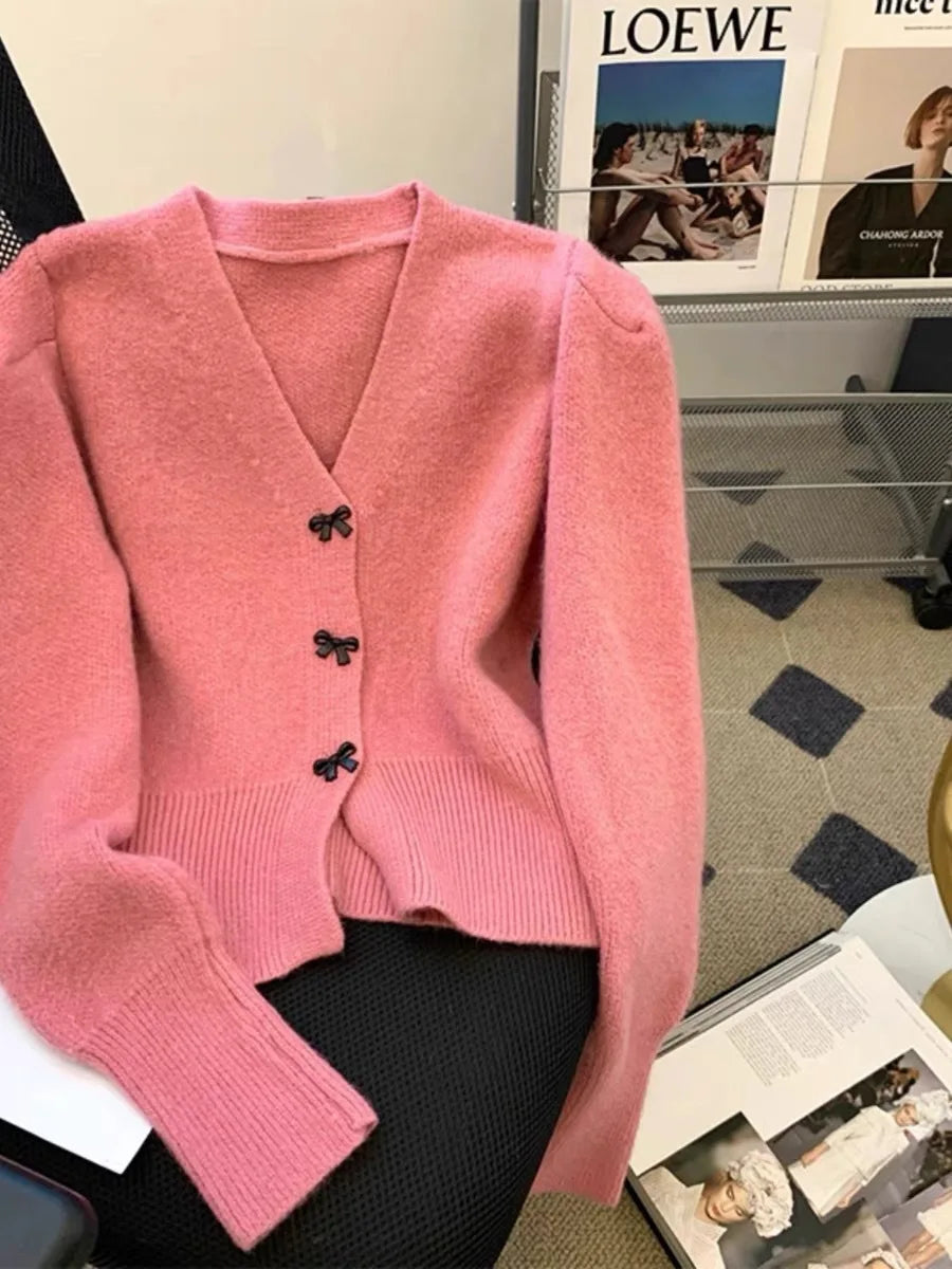Bow Knitted Long Sleeve Kawaii Sweaters