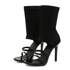 Open Toe Thin High Heels Elastic Boots
