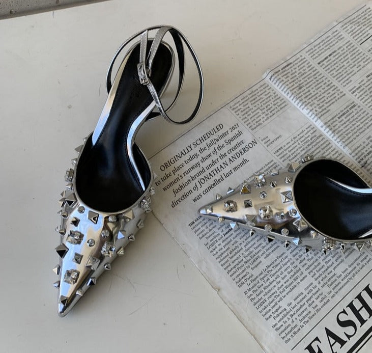 Rivet Sling-back Pumps