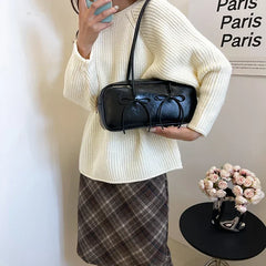 Small Bow Tie Faux Leather Shoulder Bags