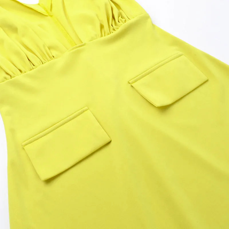 V-Neck Bodycon Mini Dress