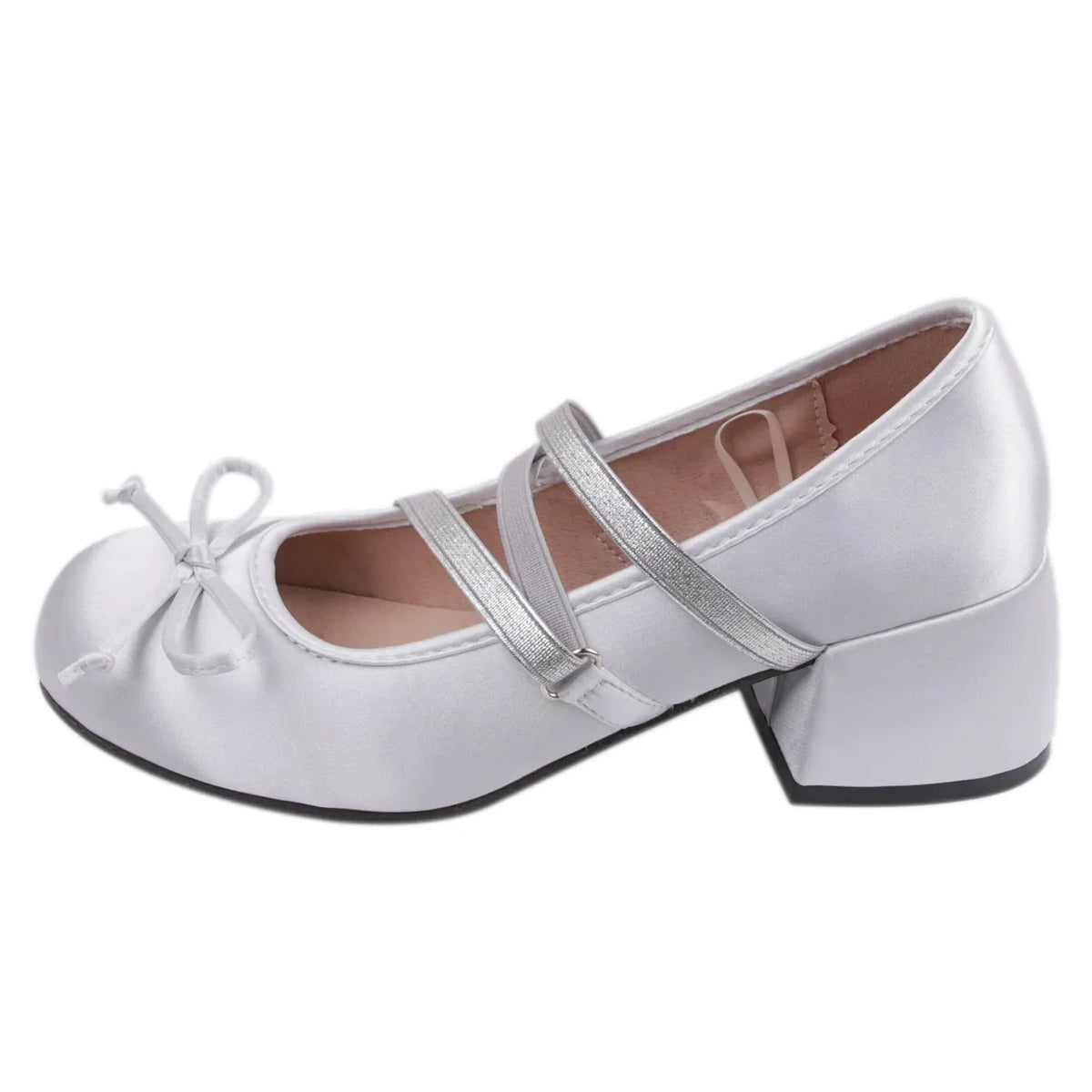 Round Toe Mary Jane Cross Strap Shoes