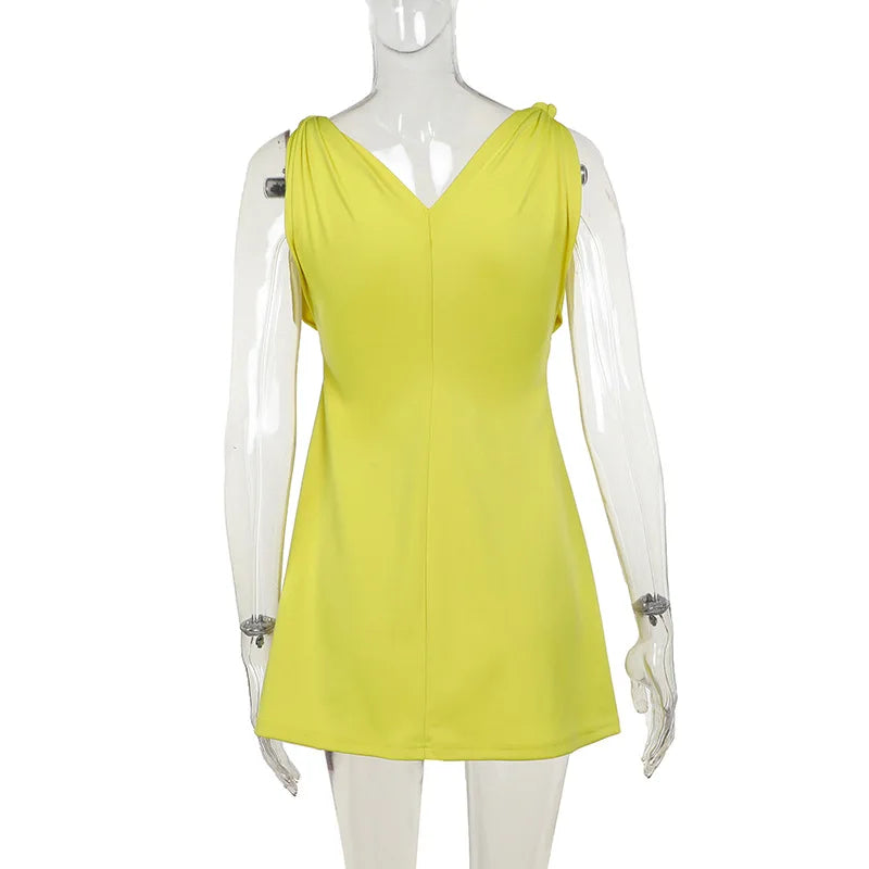 V-Neck Bodycon Mini Dress