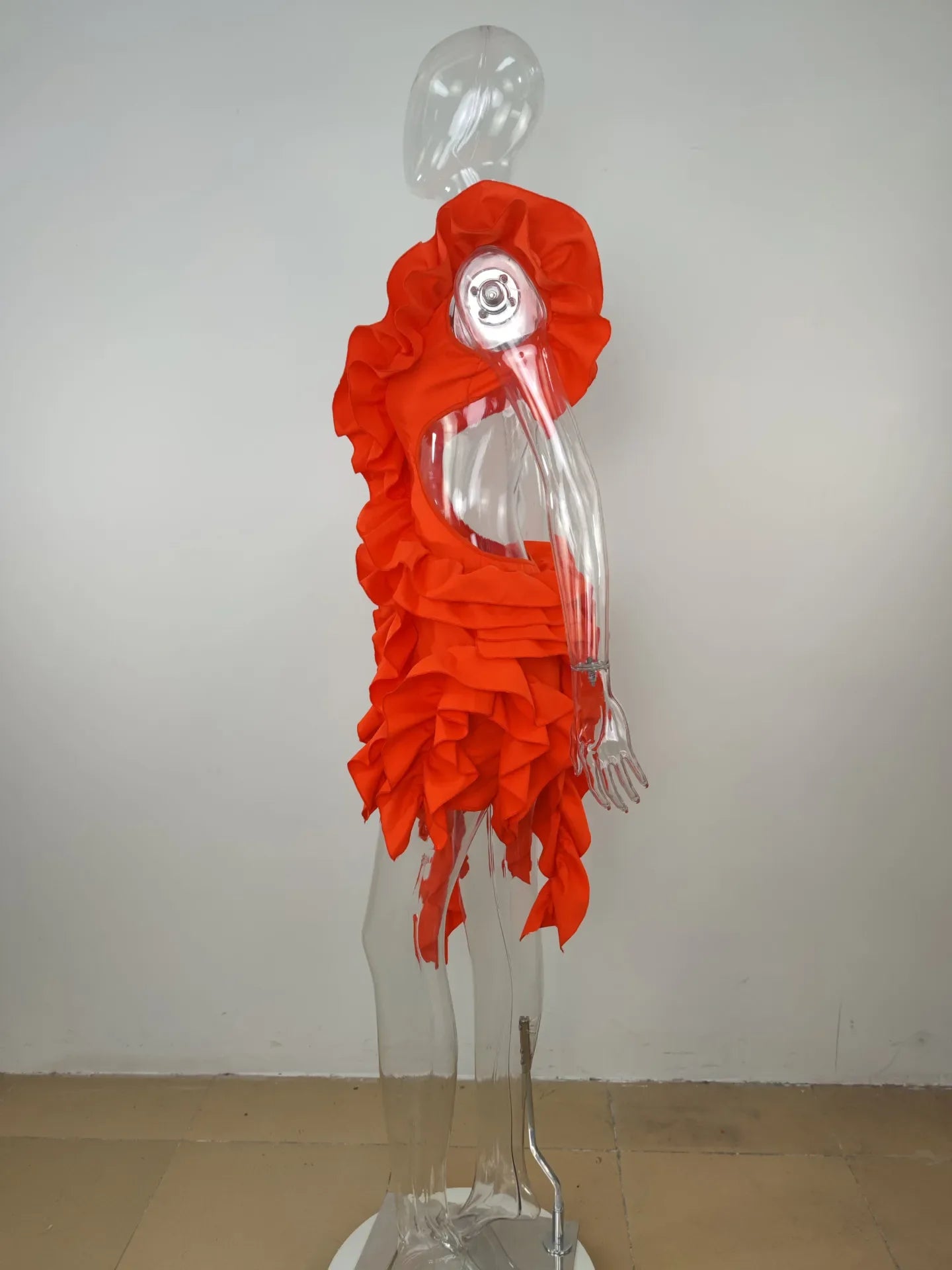 Short Party Dress Backless and Ruffled