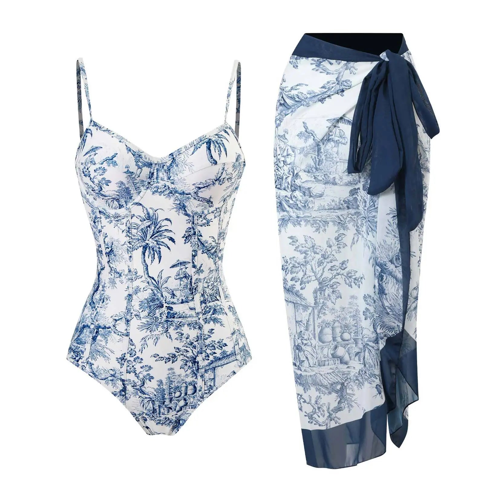 Printed Flower Push-Up  Bikini Set