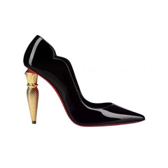 Metal Decoration Lipstick High Heels Pumps Shoes