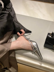 Butterfly-knot Pointed Toe Thin Heels Sandals