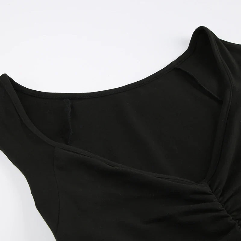 Basic Skinny Folds Sexy Crop Top