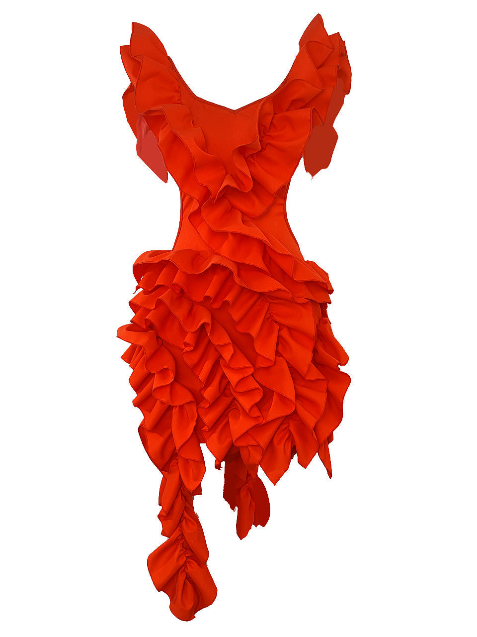 Short Party Dress Backless and Ruffled
