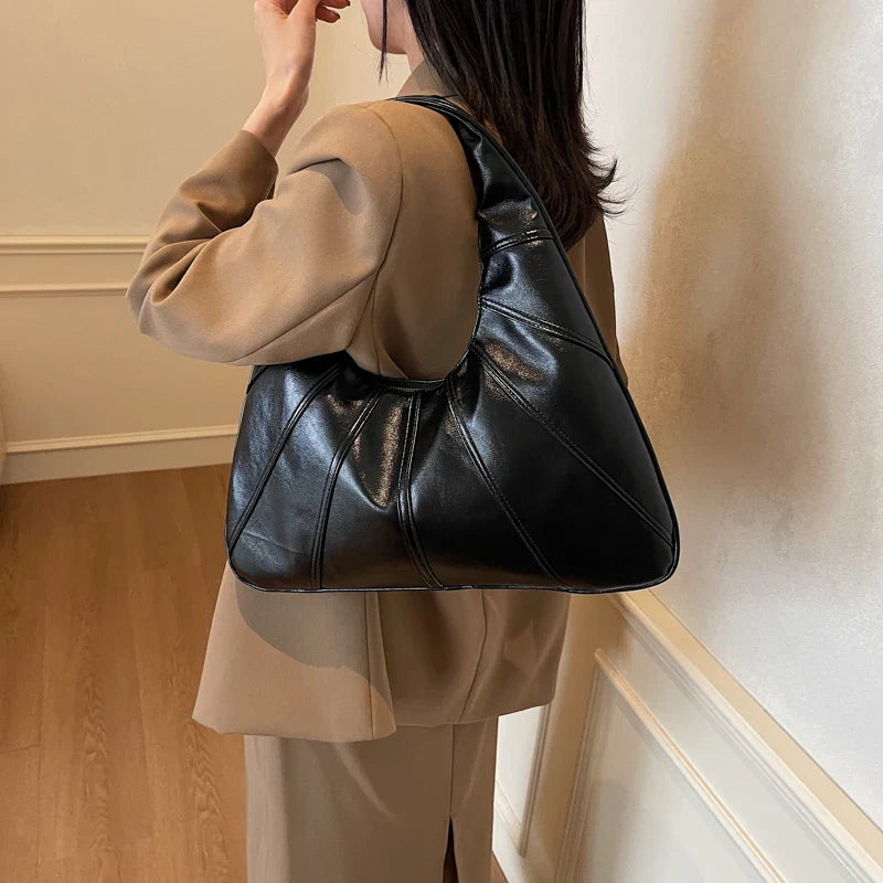 Big Splicing Faux Leather Crossbody Bags for Women