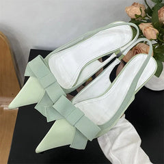Butterfly-knot Slingbacks Stripper Thin High Heels Shoes