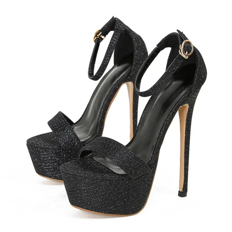 Pole Dance High Heels Open Toe Buckle Strap Shoes