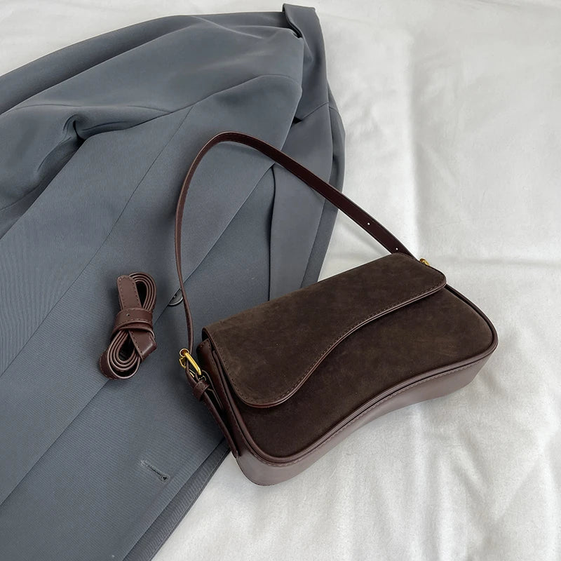 Small Vintage Faux Leather Underarm Bag