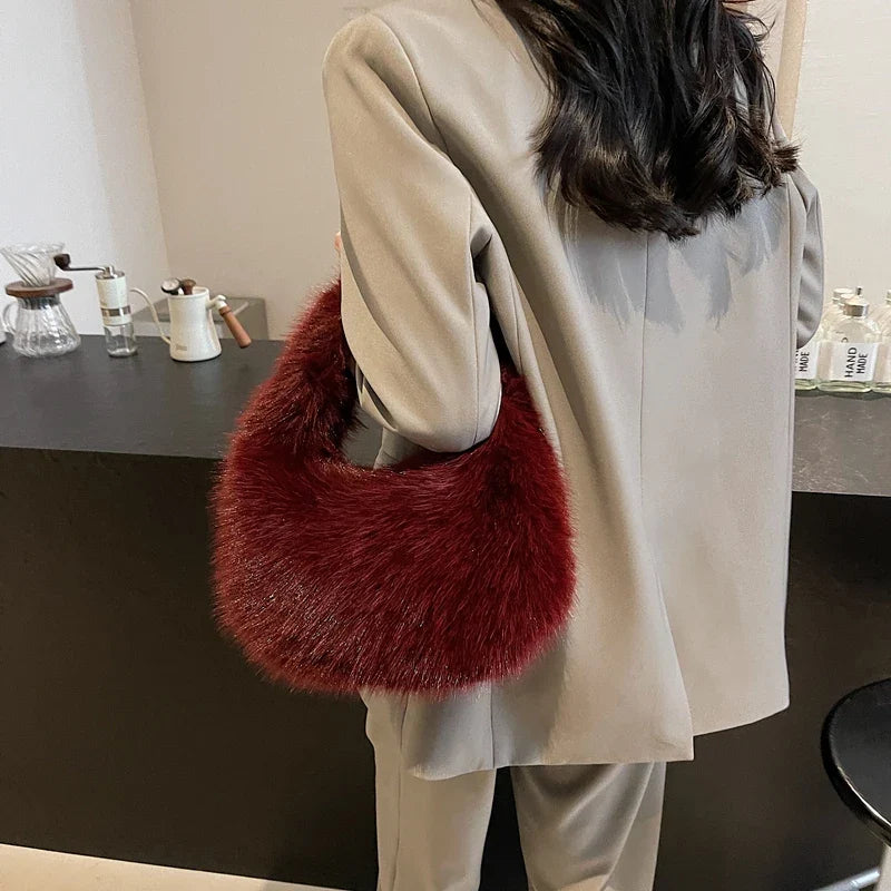 Cute Small Faux Fur Shoulder Bags