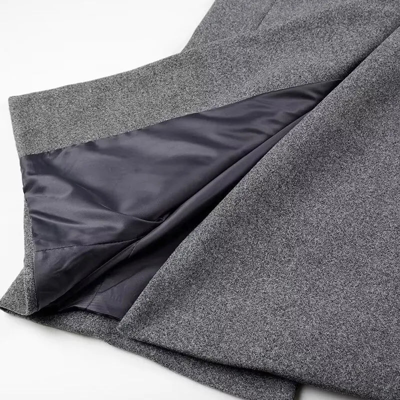 Lapel Striped Oversize Full Sleeve Long Coat