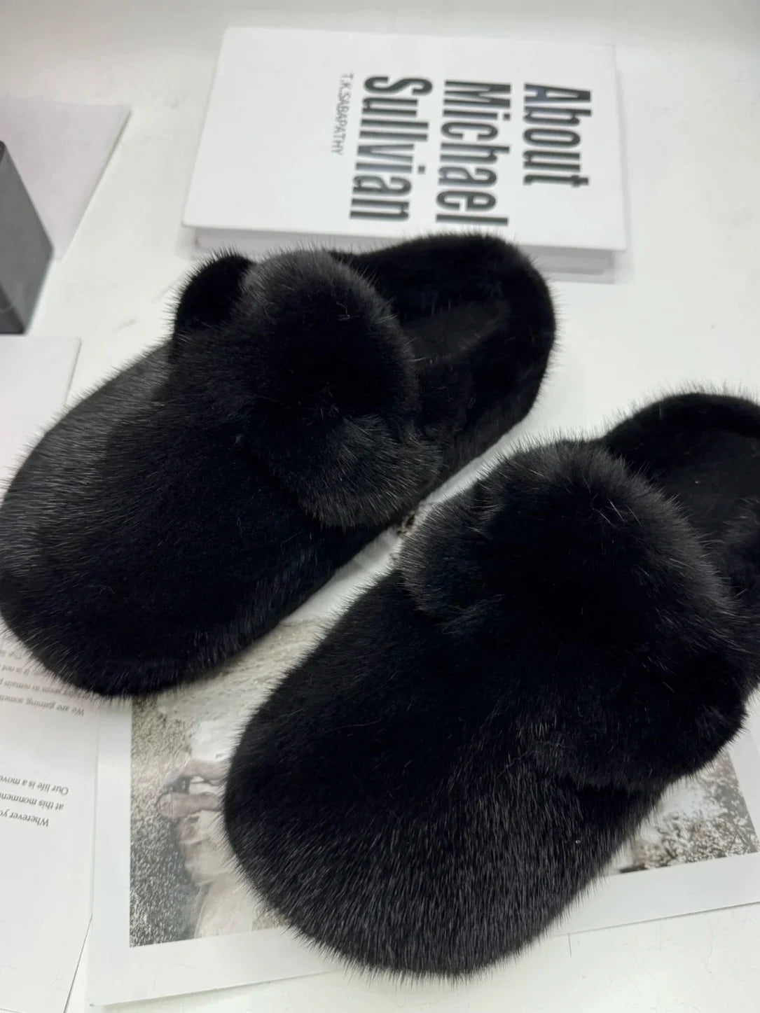 Mink Fur Flat Slipper Shoes