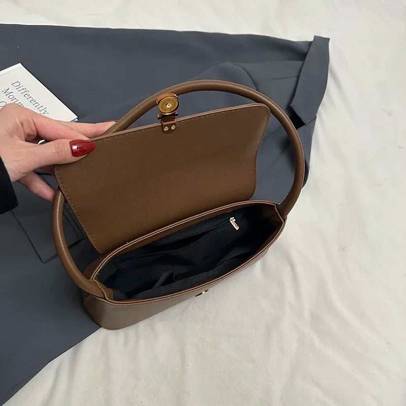 Faux Leather Small Flap Underarm Bags