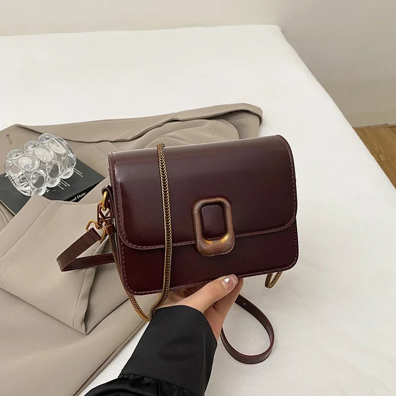 Mini PU Leather Flap Crossbody Bag