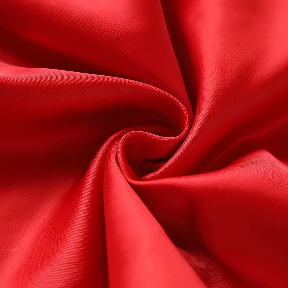 Satin Strapless Solid Ankle Length Dress