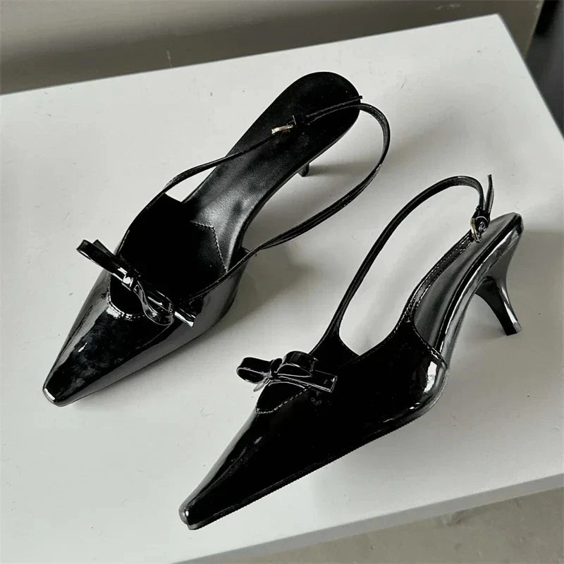 Pointed Toe Sling backs Buckle Strap Pumps