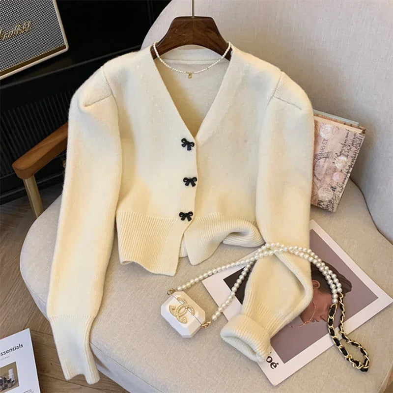 Bow Knitted Long Sleeve Kawaii Sweaters