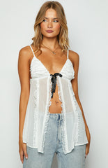 As It Was White Frill Cami Top