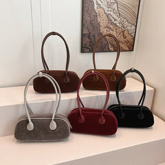 Faux Suede Retro Shoulder Bag for Women