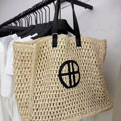 Straw Hand Woven Shopper Tote Bag