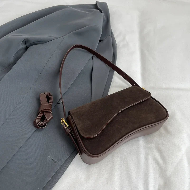 Small Vintage Faux Leather Underarm Bag